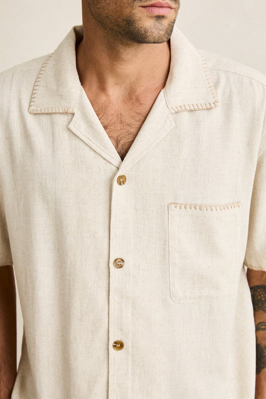 Rhythm Relaxed Whip Stitch SS Shirt Natural
