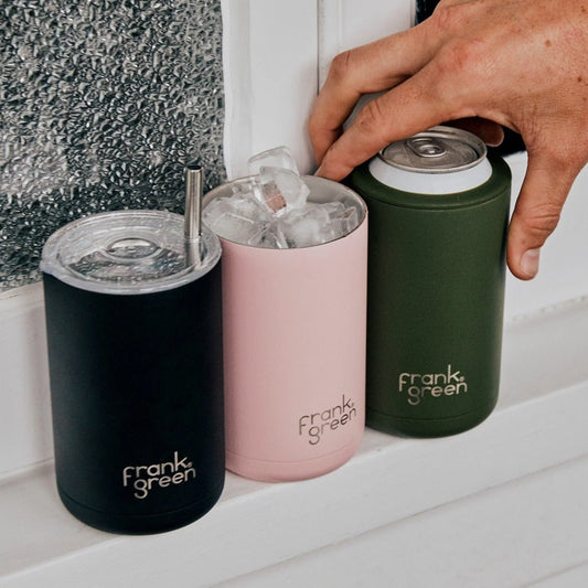 Frank Green Iced Coffee Cup with Straw- Neon Pink