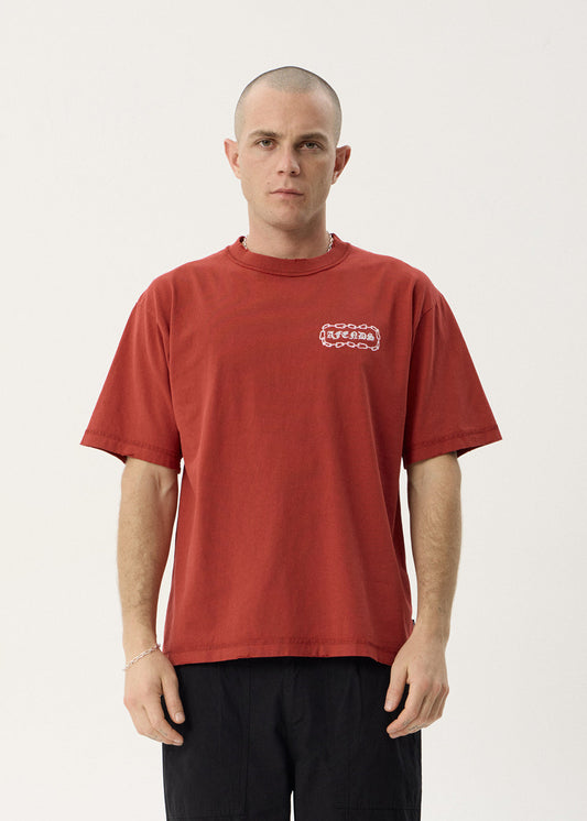 Afends Spiritual Heavyweight Boxy Tee Vintage Ketchup