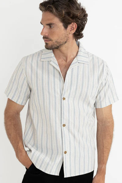 Rhythm Vacation Stripe Ss Shirt Natural