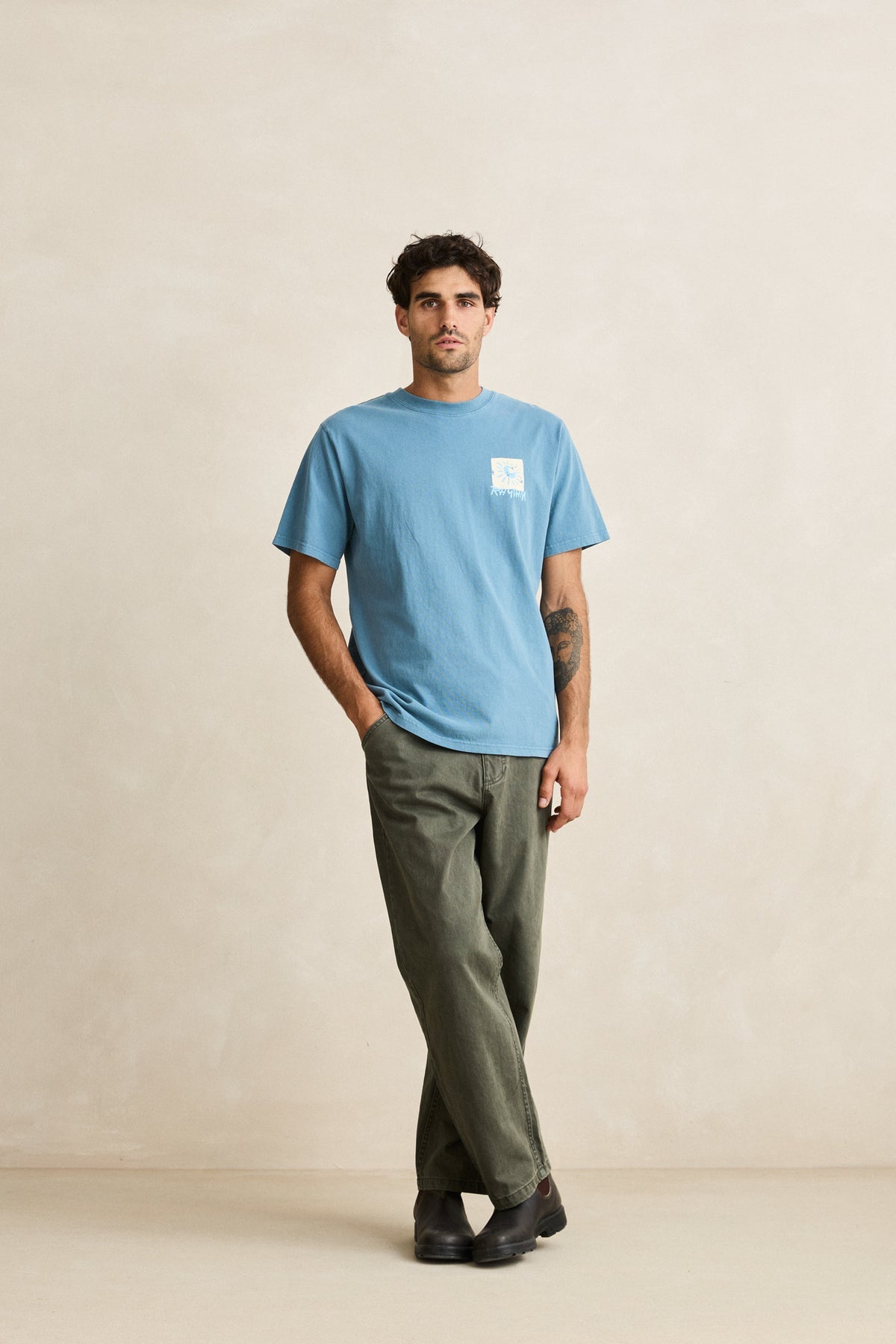 Rhythm Mementos Vintage SS Tee Blue