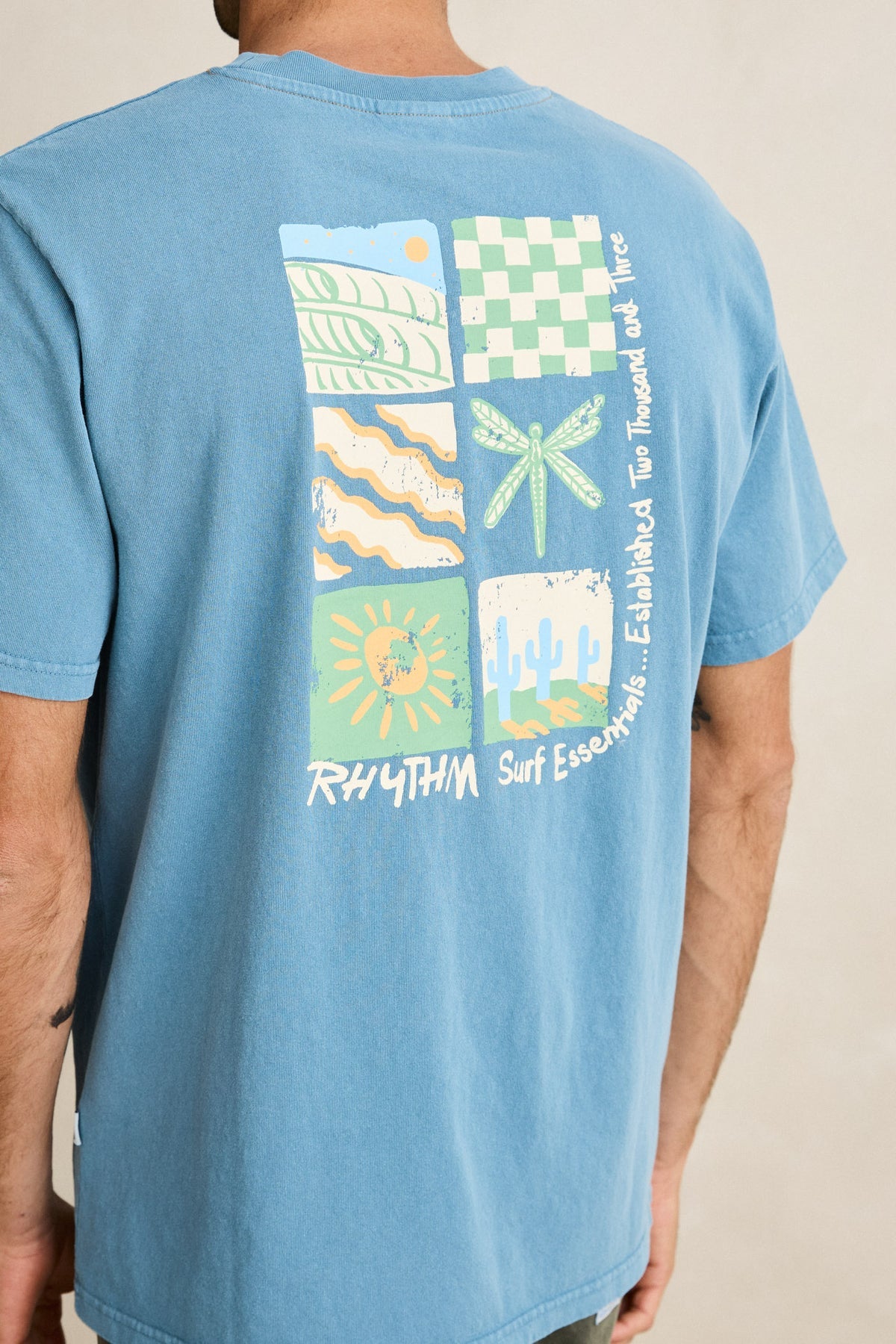 Rhythm Mementos Vintage SS Tee Blue