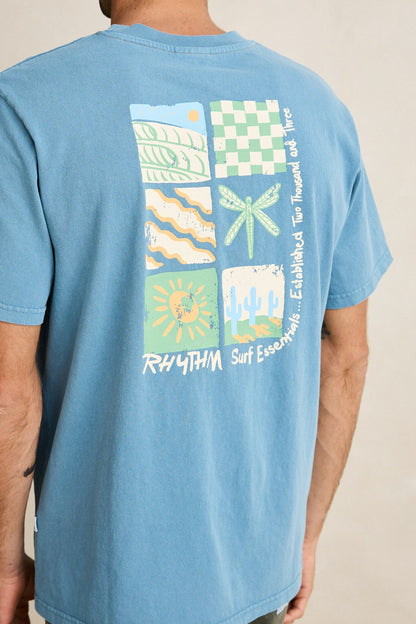 Rhythm Mementos Vintage SS Tee Blue