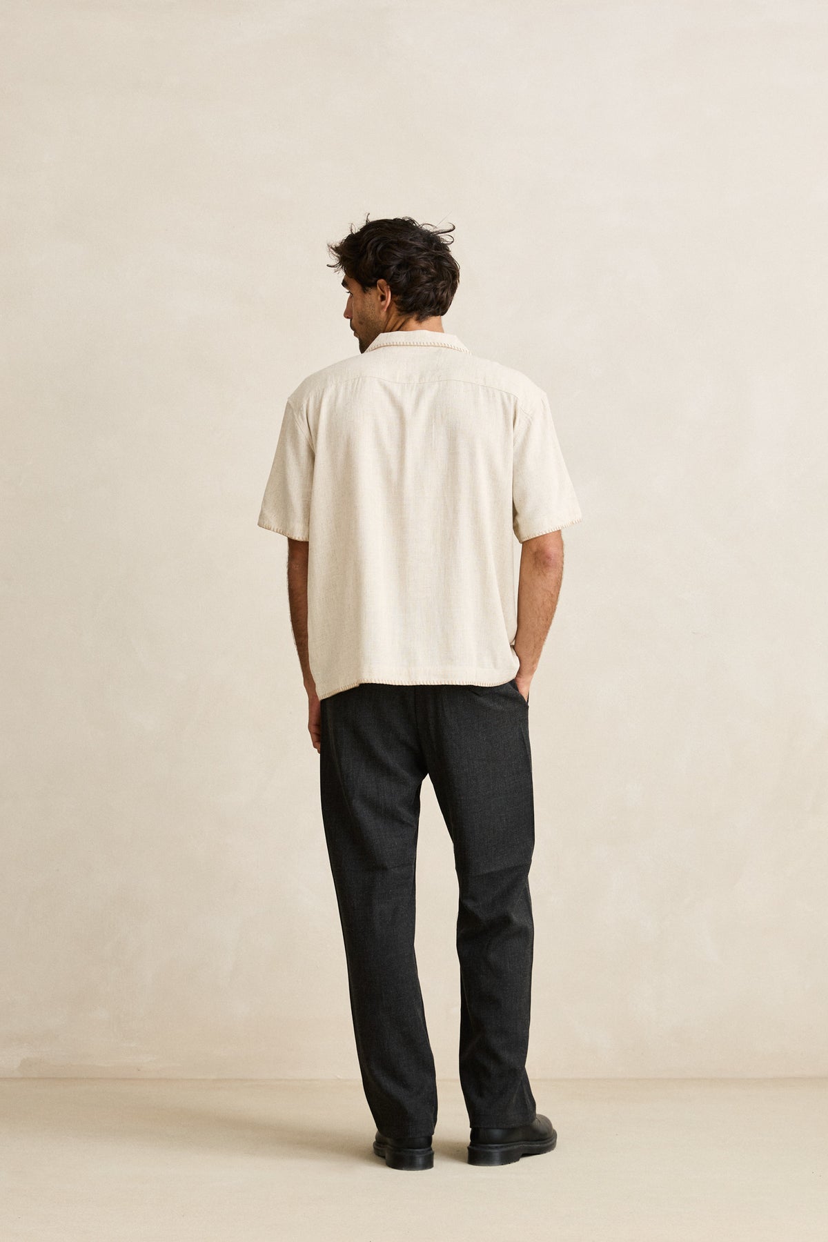 Rhythm Relaxed Whip Stitch SS Shirt Natural