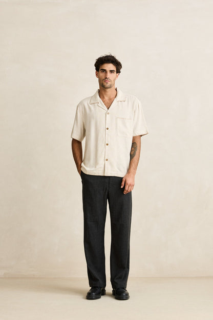 Rhythm Relaxed Whip Stitch SS Shirt Natural