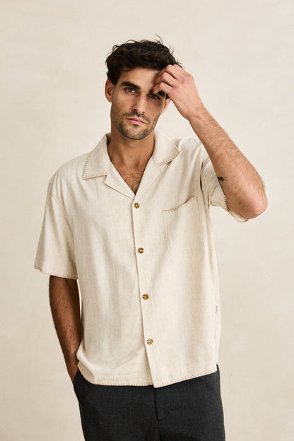 Rhythm Relaxed Whip Stitch SS Shirt Natural