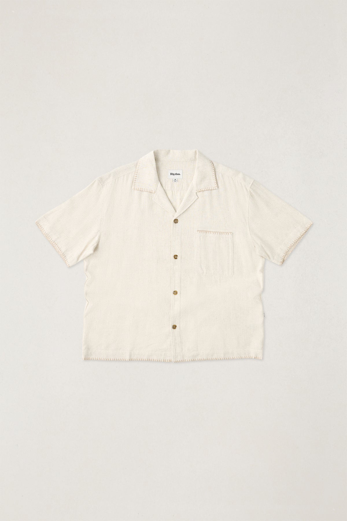 Rhythm Relaxed Whip Stitch SS Shirt Natural