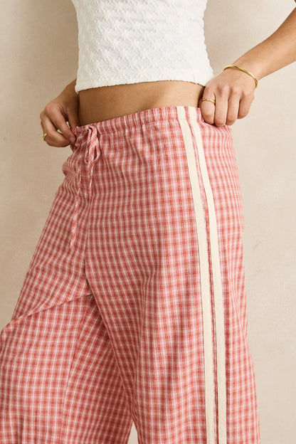 Rhythm Kirra Check Pant Pink