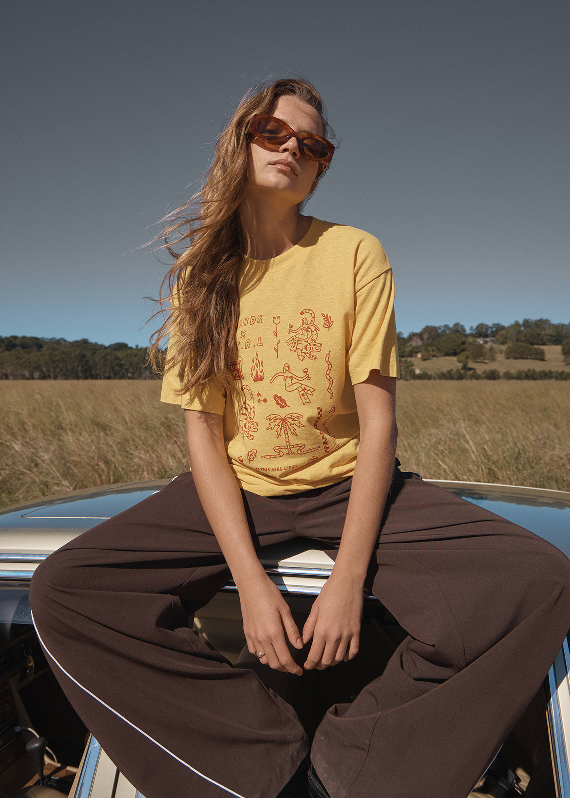 Afends Holly Oversized Tee Mango