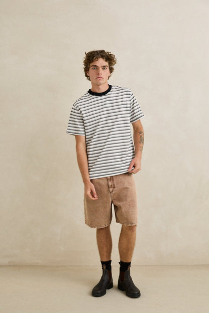 Rhythm Vintage Stripe SS T-Shirt Natural