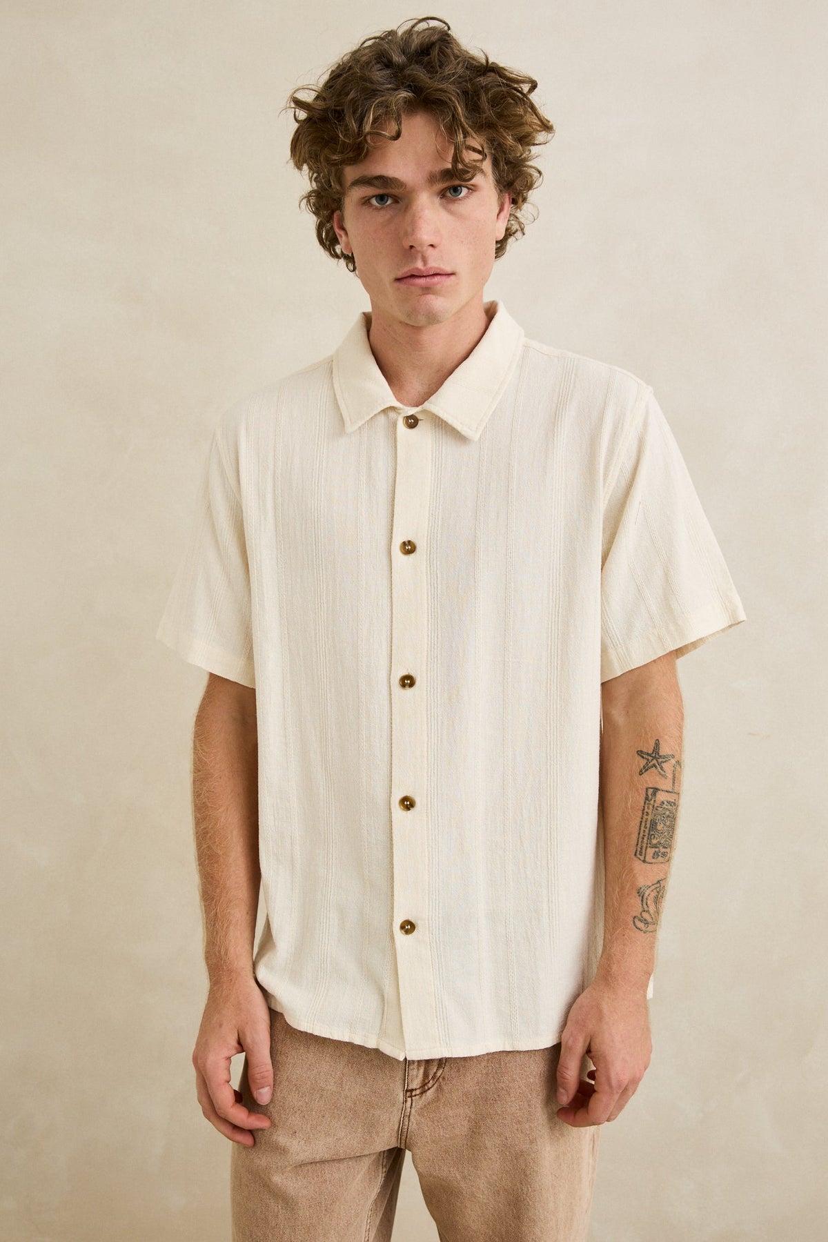 Rhythm Sundown SS Shirt Natural