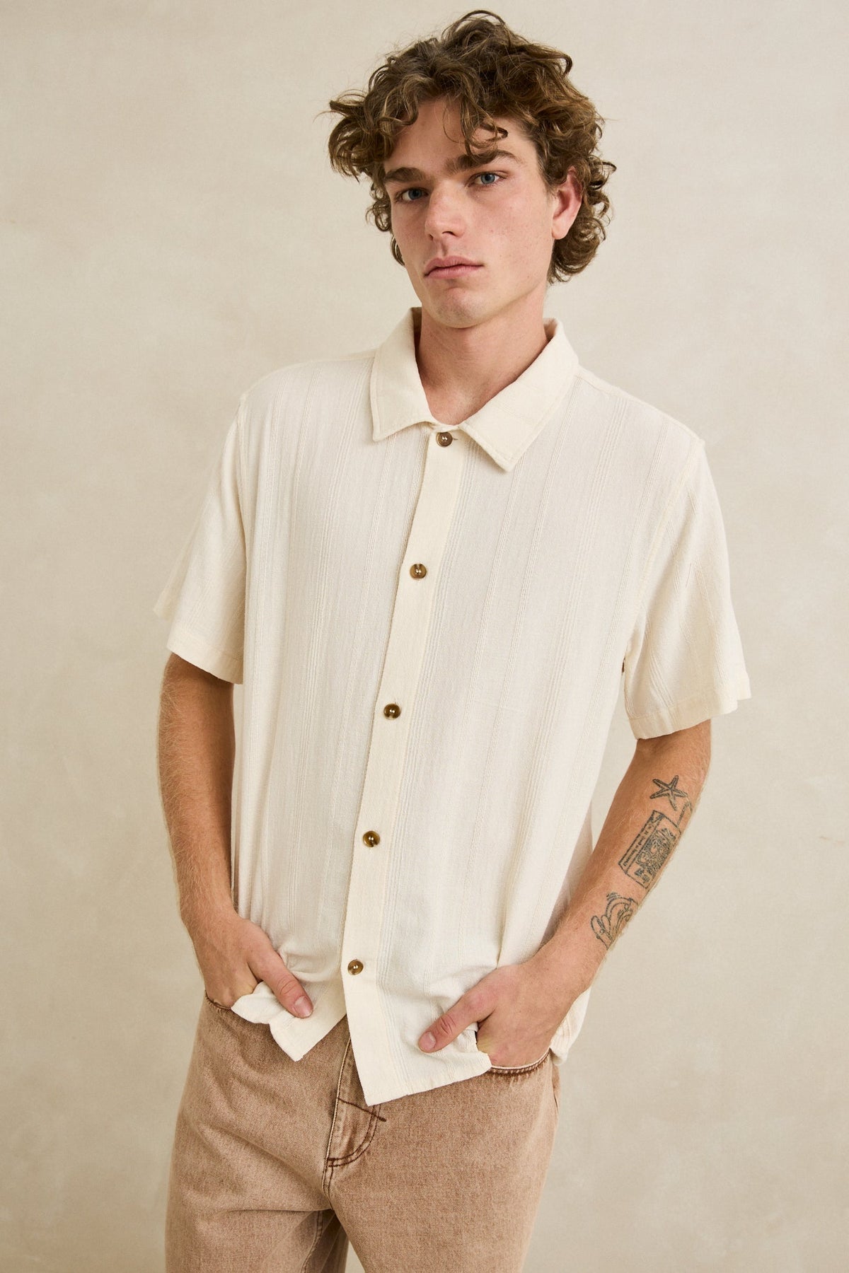 Rhythm Sundown SS Shirt Natural