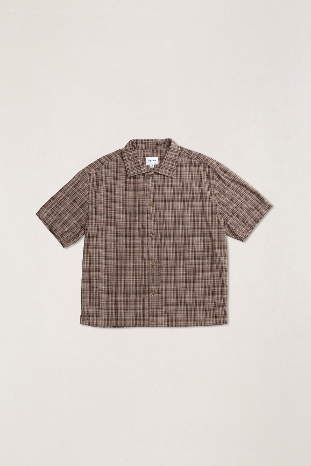 Rhythm Relaxed Brady Check Ss Shirt Coffee