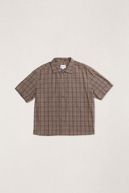 Rhythm Relaxed Brady Check Ss Shirt Coffee