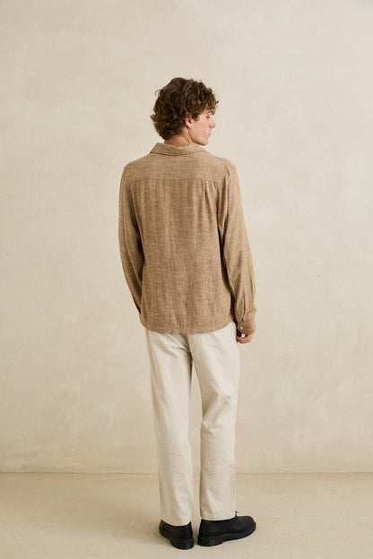 Rhythm Linen Chambray Ls Shirt Coffee