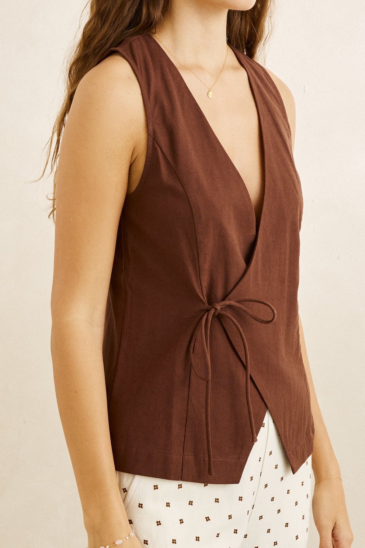 Rhythm Venice Wrap Vest Chocolate