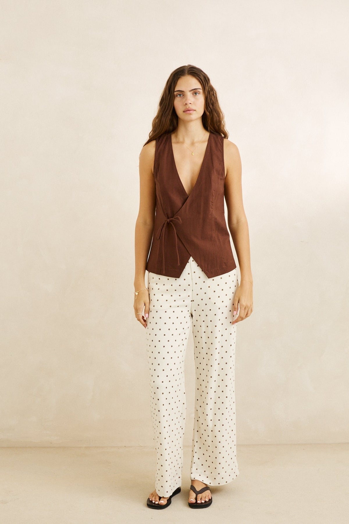 Rhythm Venice Wrap Vest Chocolate