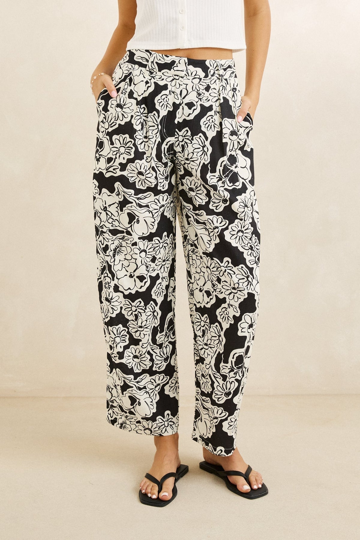 Rhythm Georgia Floral Pant Cream