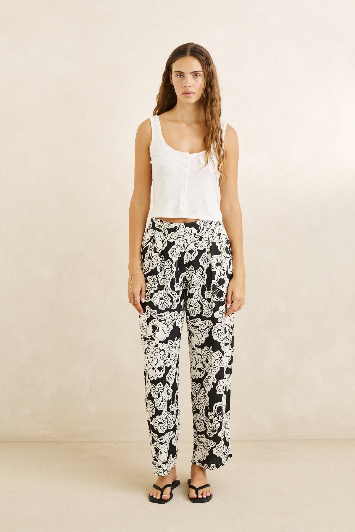 Rhythm Georgia Floral Pant Cream