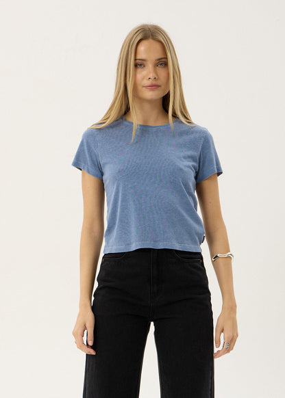 Afends Carmen - Baby Tee Washed Slate Blue