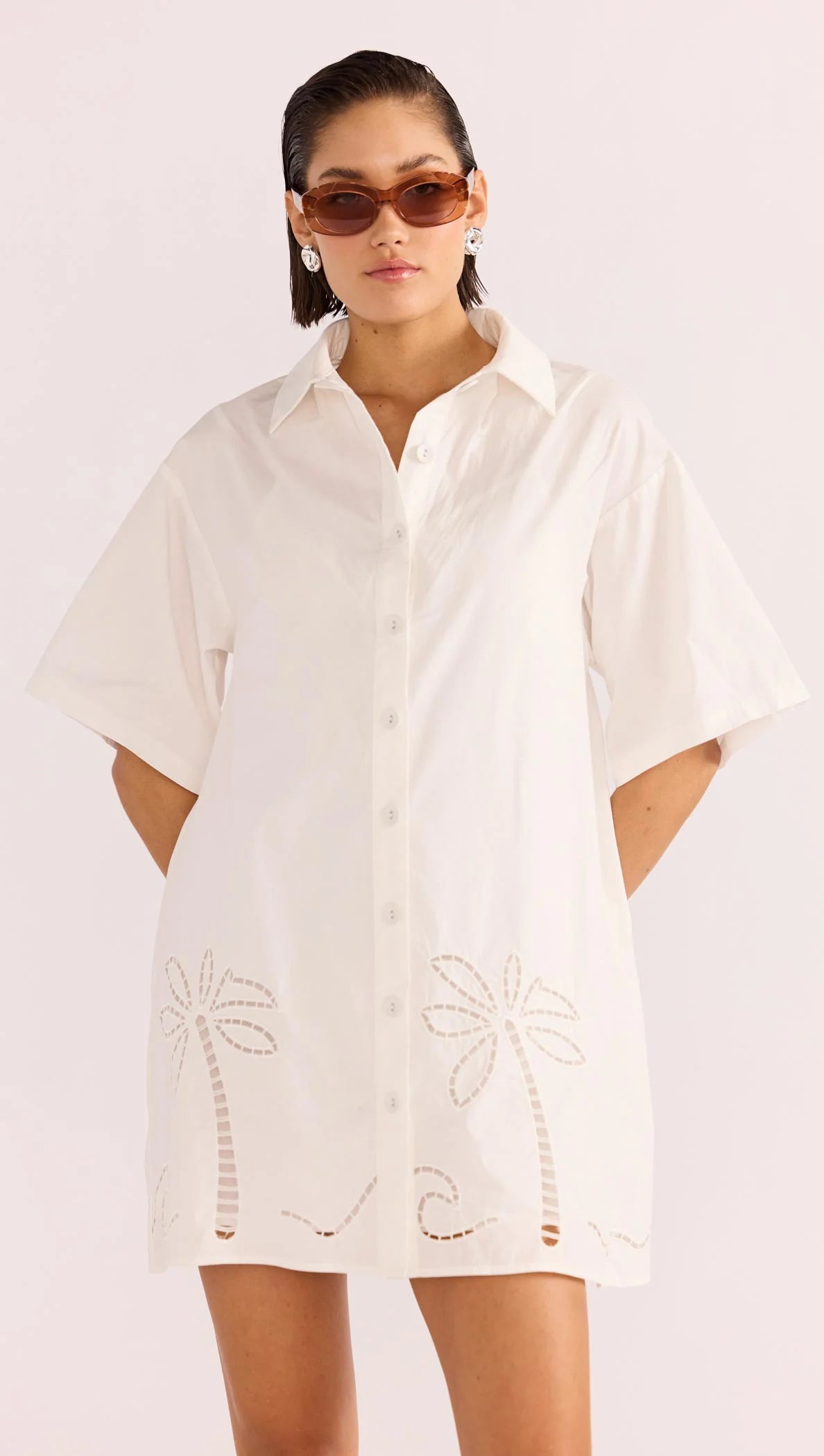 Mink Pink Romina Broderie Shirt Dress