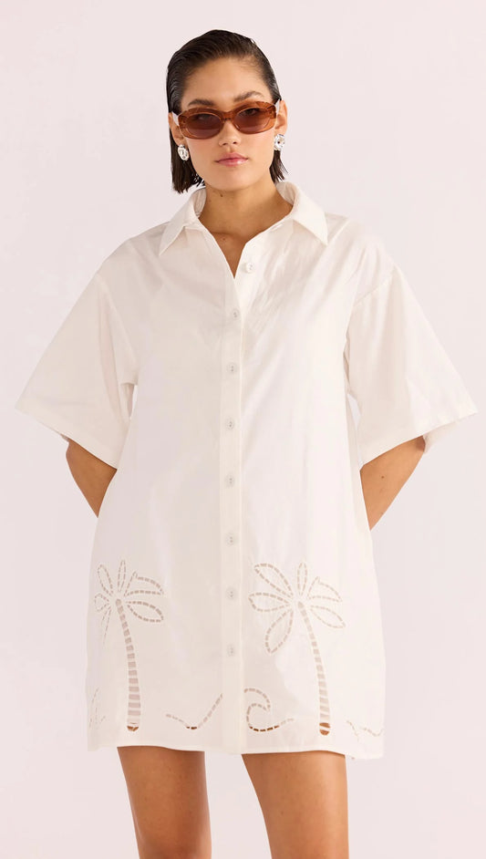 Mink Pink Romina Broderie Shirt Dress