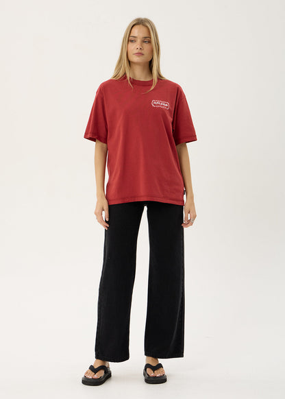 Afends Spiritual Heavyweight Boxy Tee Vintage Ketchup