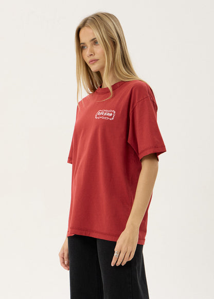 Afends Spiritual Heavyweight Boxy Tee Vintage Ketchup