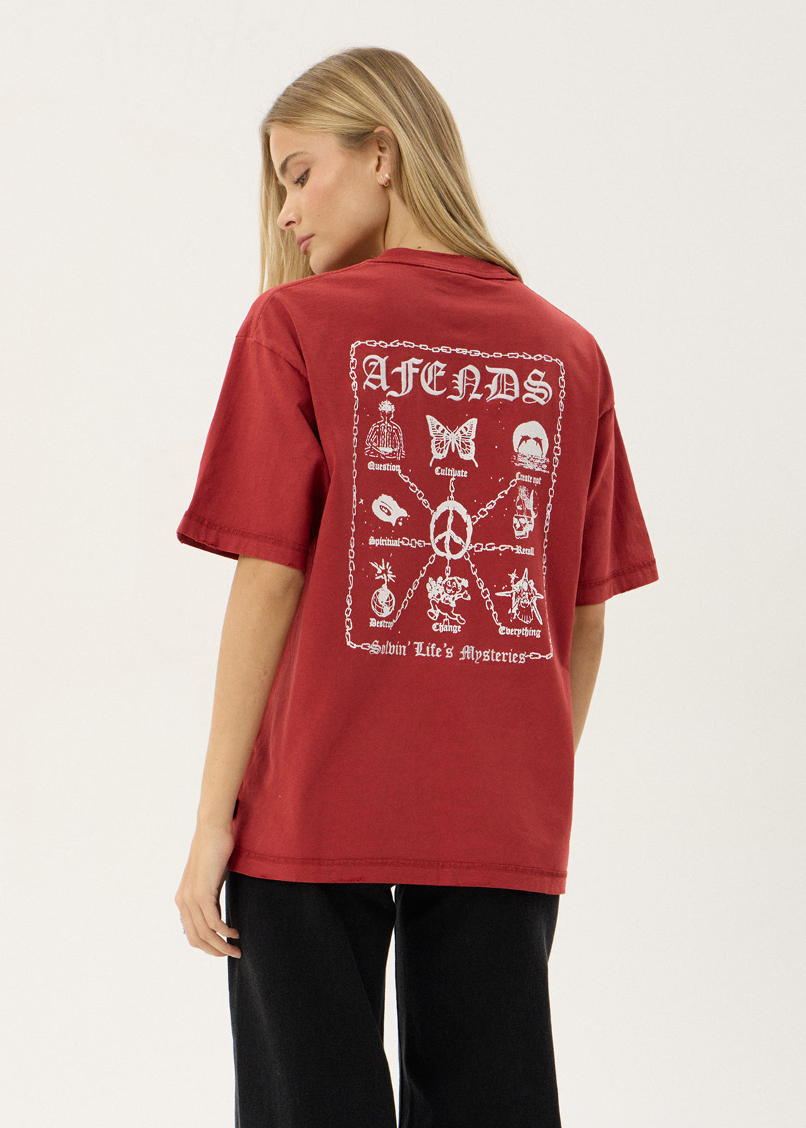Afends Spiritual Heavyweight Boxy Tee Vintage Ketchup