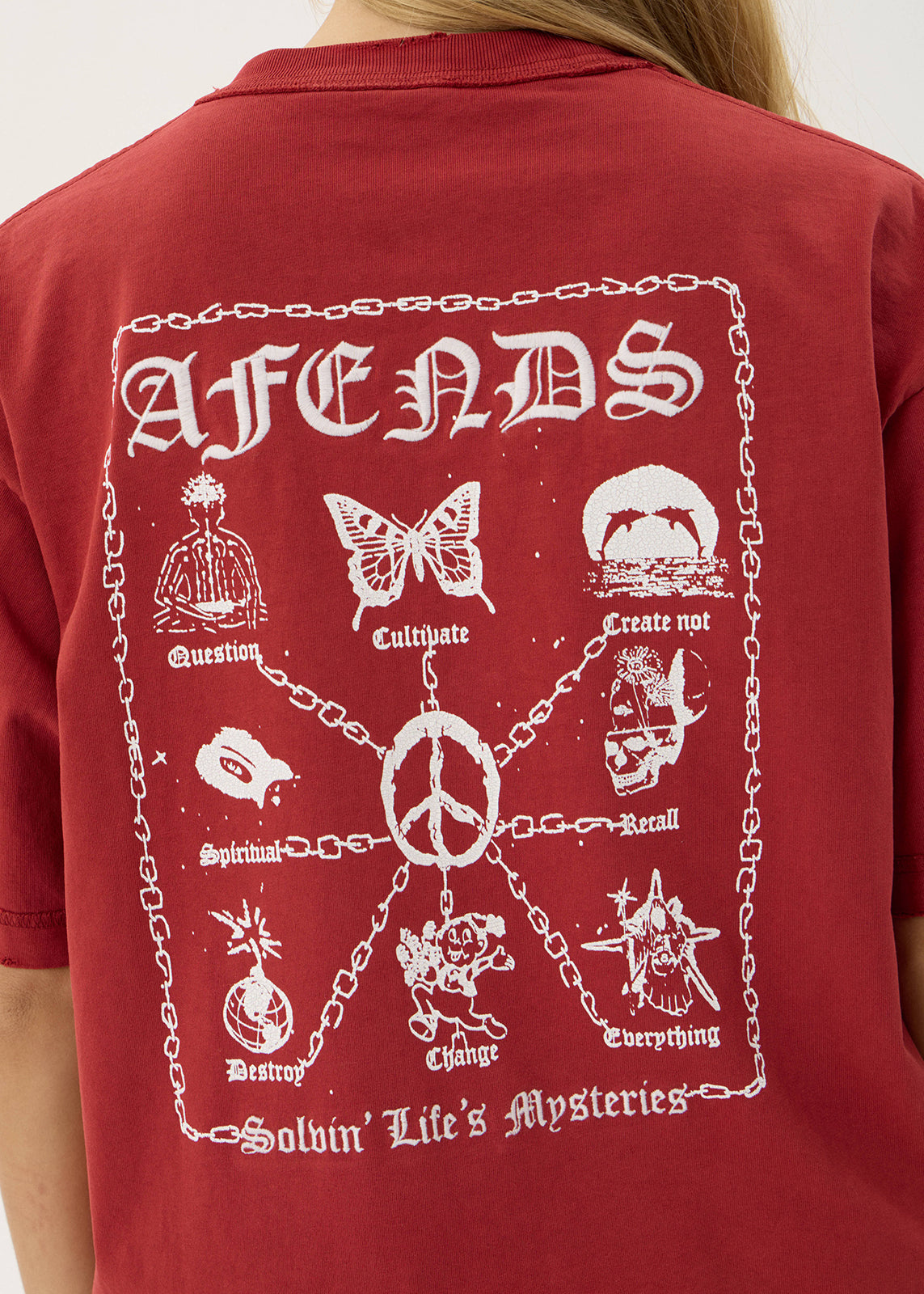 Afends Spiritual Heavyweight Boxy Tee Vintage Ketchup
