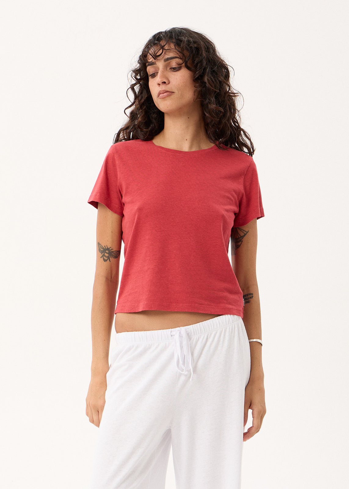 Afends Carmen - Baby Tee Vintage Cherry