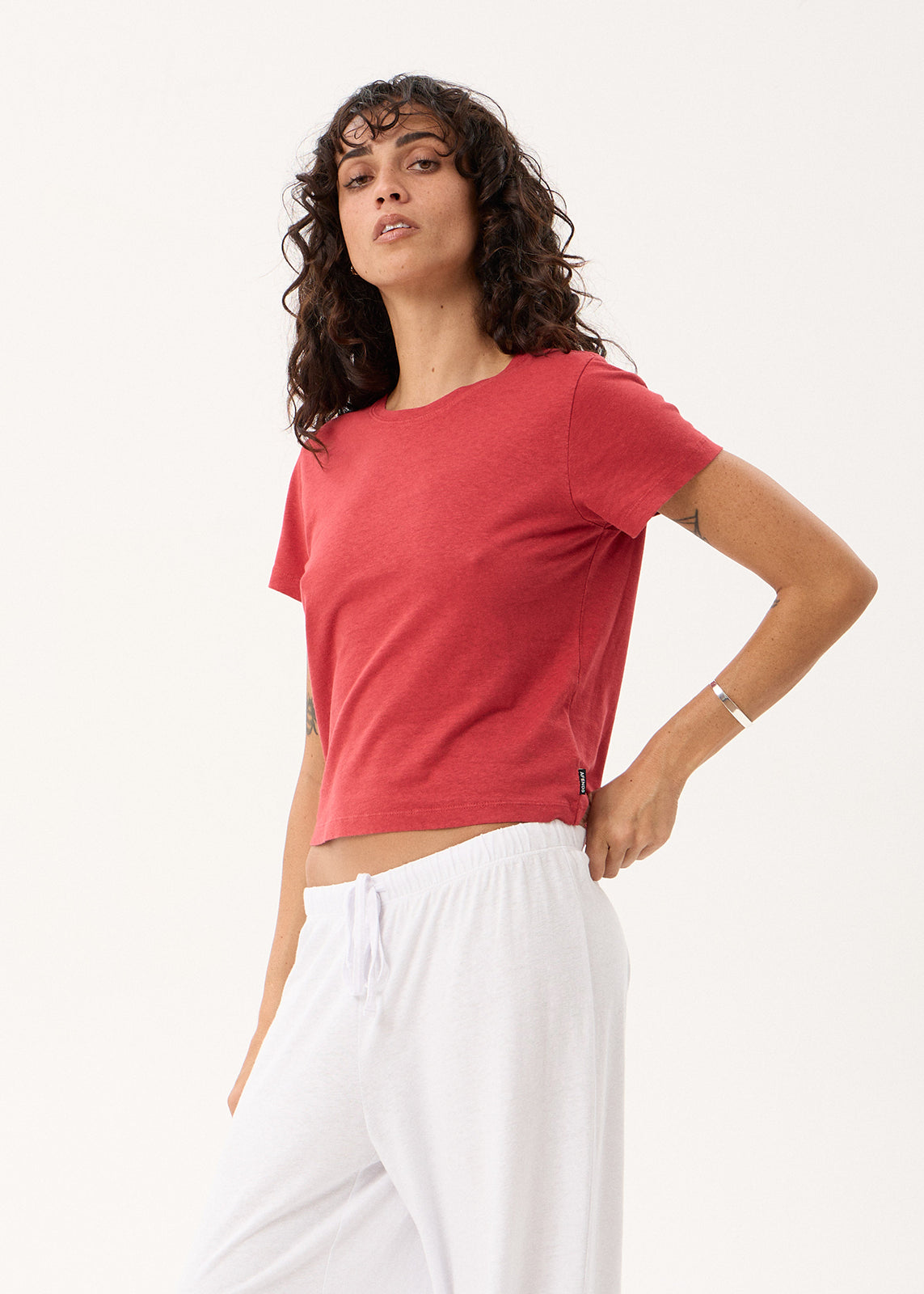 Afends Carmen - Baby Tee Vintage Cherry