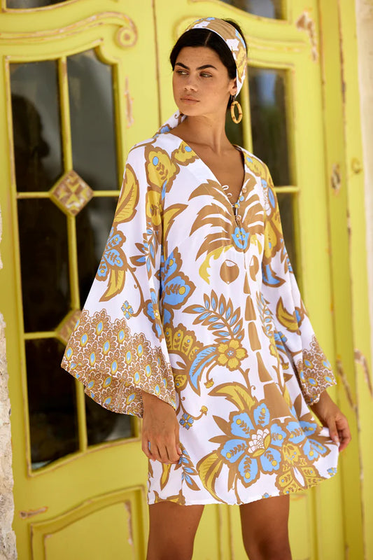 Love St Patio Mini Dress- Santorini Skies