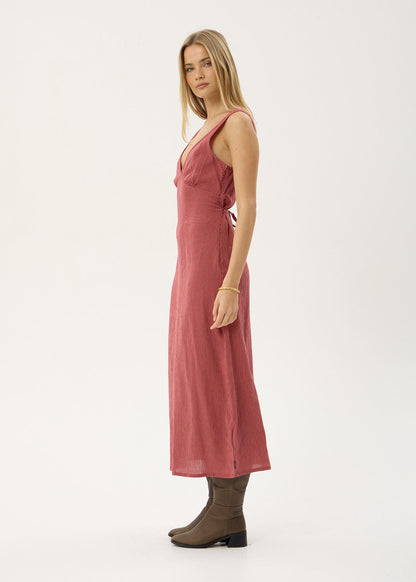 Afends Tully Seersucker Maxi Dress Indy Rose Check