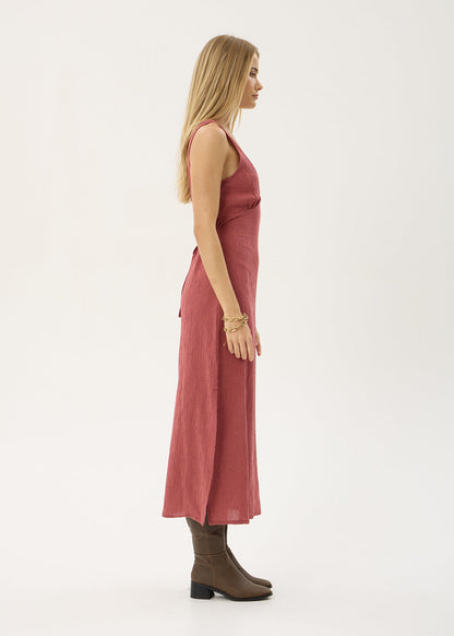Afends Tully Seersucker Maxi Dress Indy Rose Check