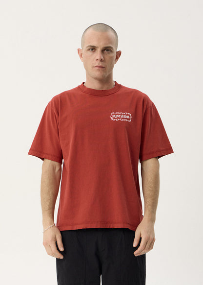 Afends Spiritual Heavyweight Boxy Tee Vintage Ketchup