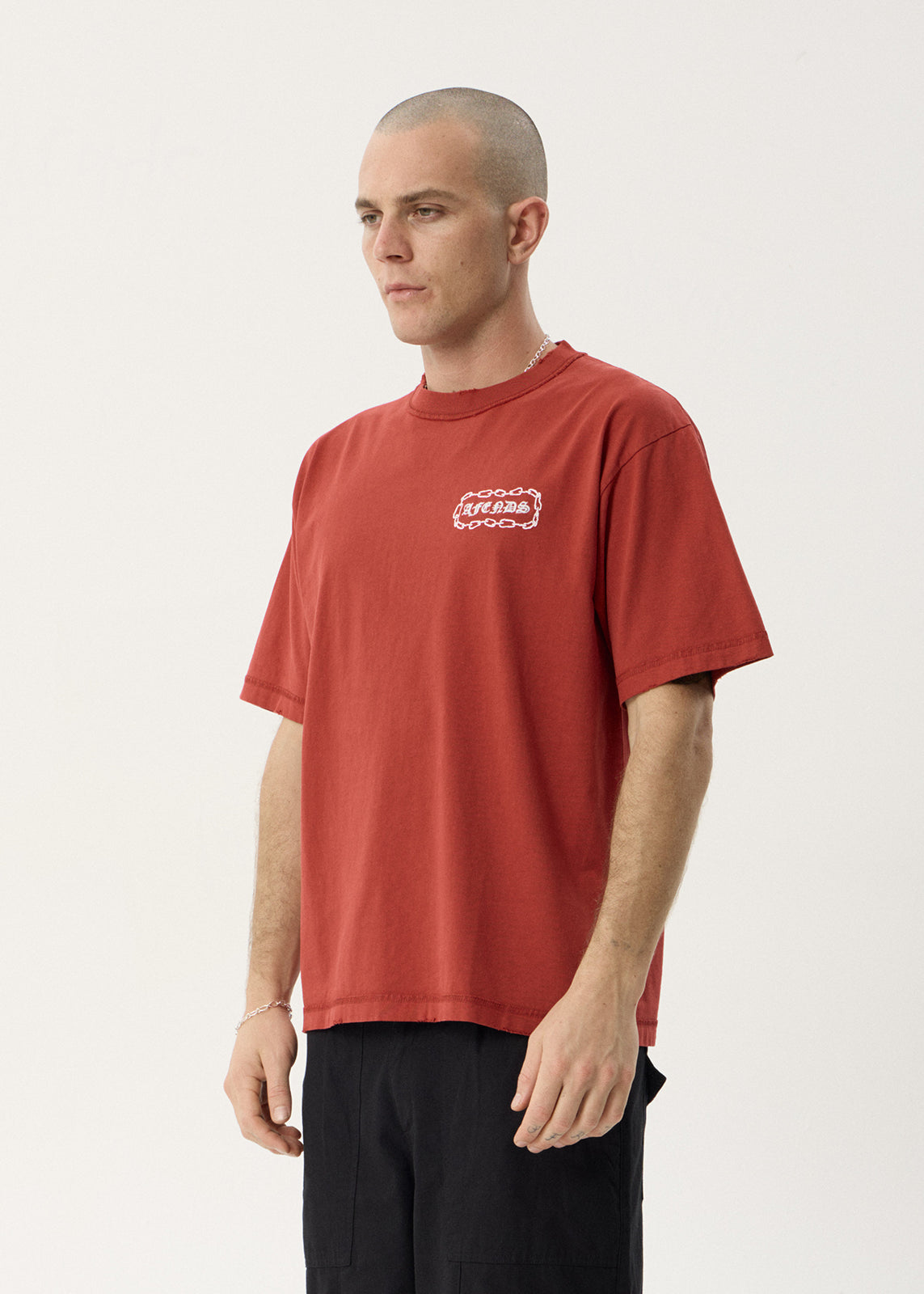 Afends Spiritual Heavyweight Boxy Tee Vintage Ketchup