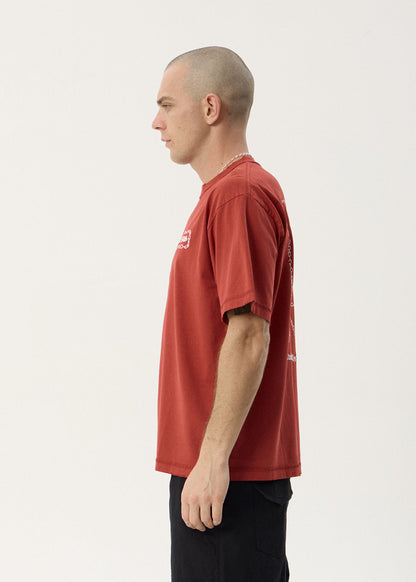 Afends Spiritual Heavyweight Boxy Tee Vintage Ketchup