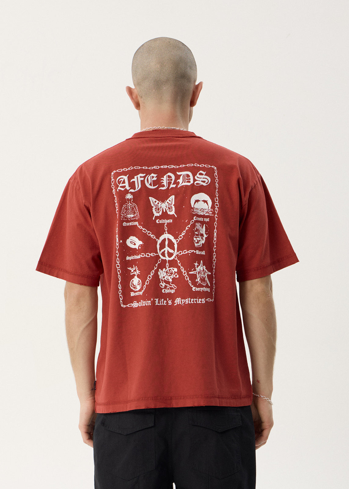 Afends Spiritual Heavyweight Boxy Tee Vintage Ketchup