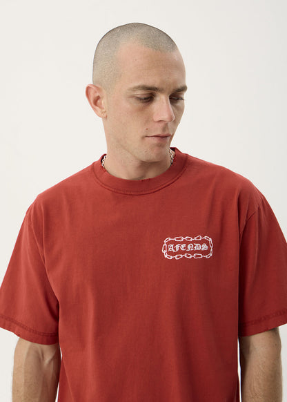 Afends Spiritual Heavyweight Boxy Tee Vintage Ketchup