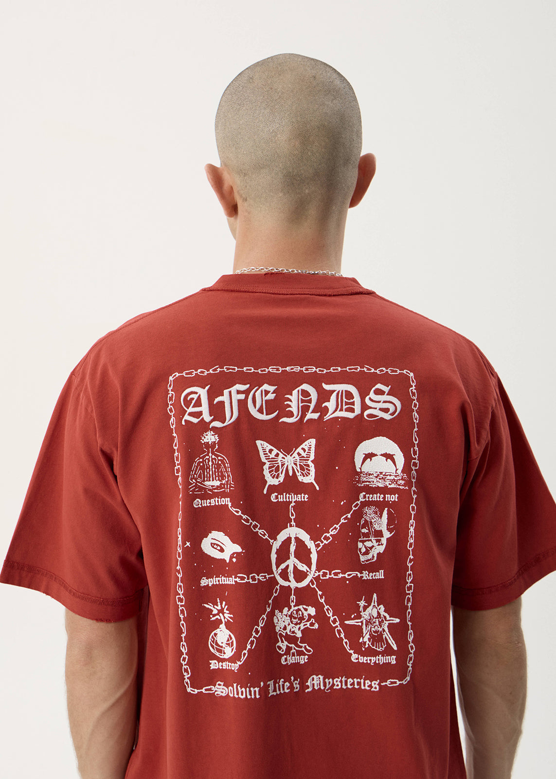 Afends Spiritual Heavyweight Boxy Tee Vintage Ketchup