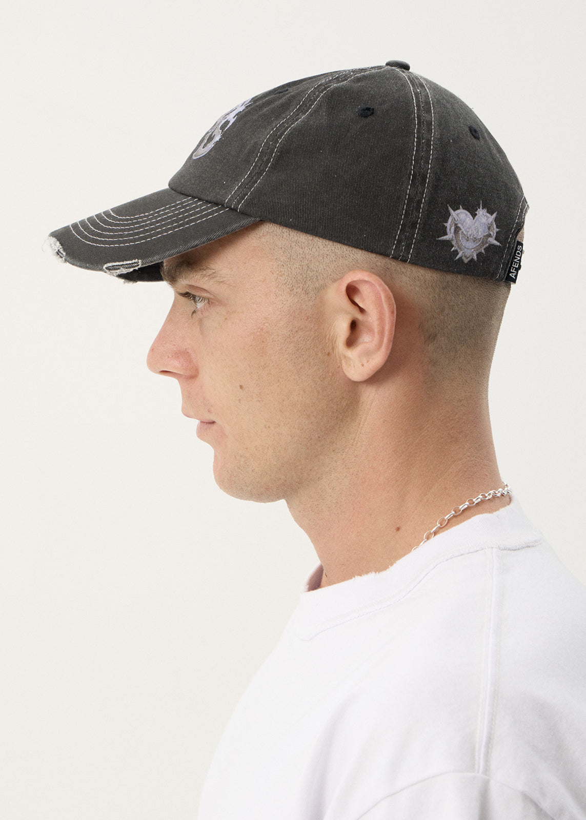 Afends Scorpius Six Panel Cap Stone Black