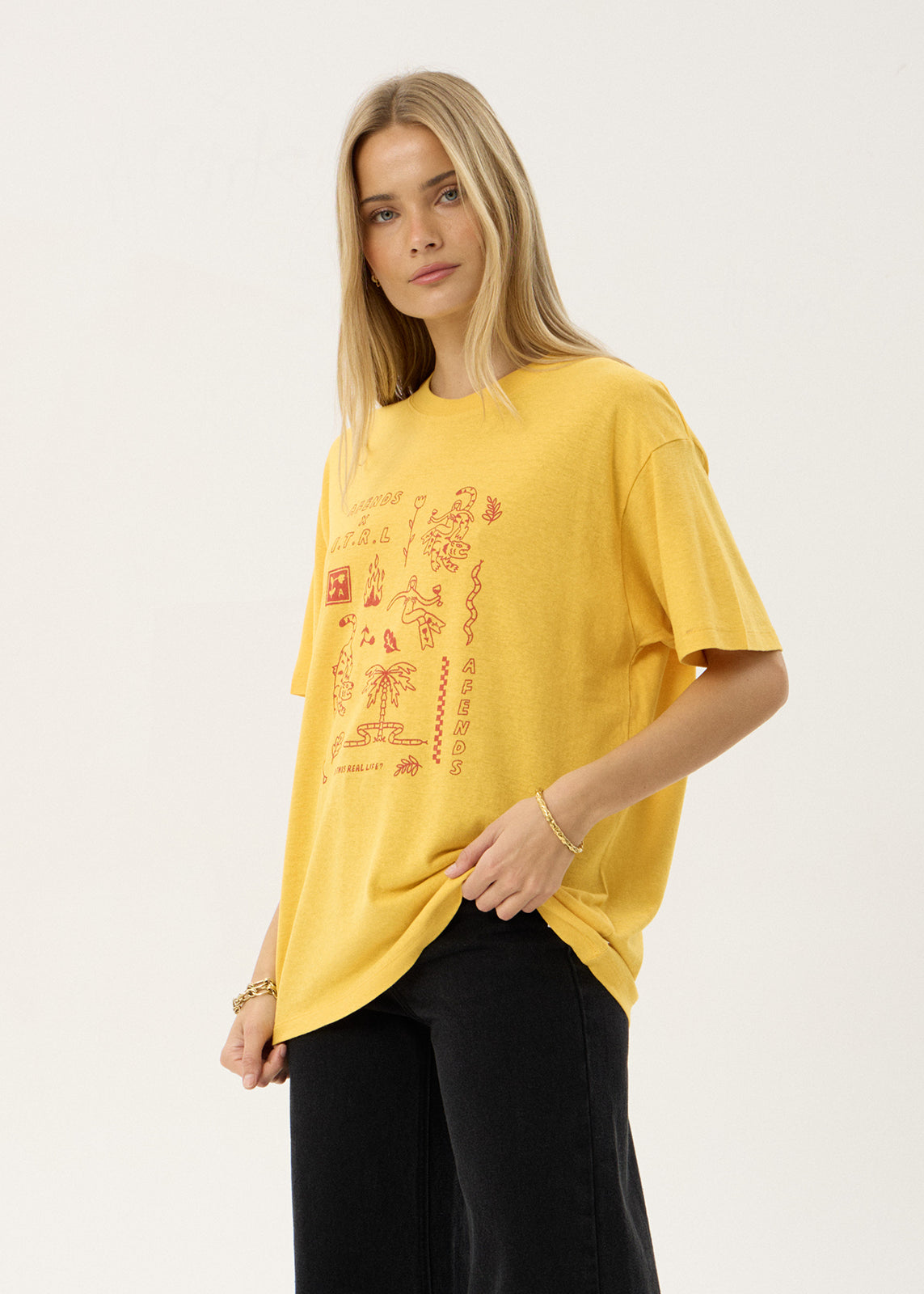 Afends Holly Oversized Tee Mango