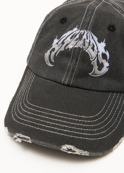 Afends Scorpius Six Panel Cap Stone Black