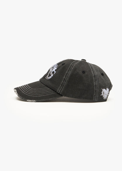 Afends Scorpius Six Panel Cap Stone Black