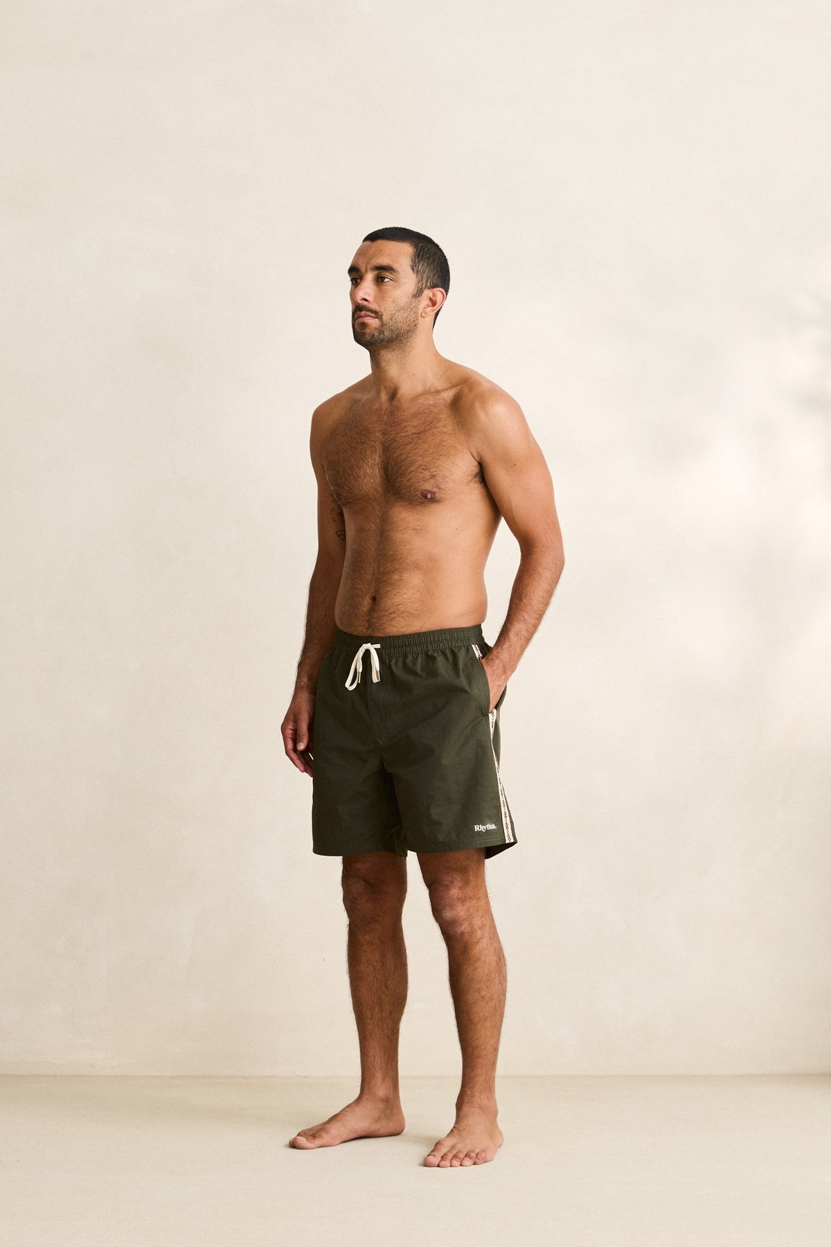 Rhythm Woven Tape Beach Short Olive