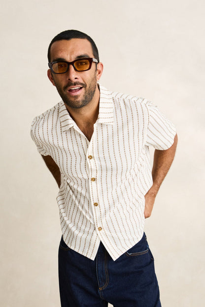Rhythm Vacation Stripe Crop SS Shirt Multi