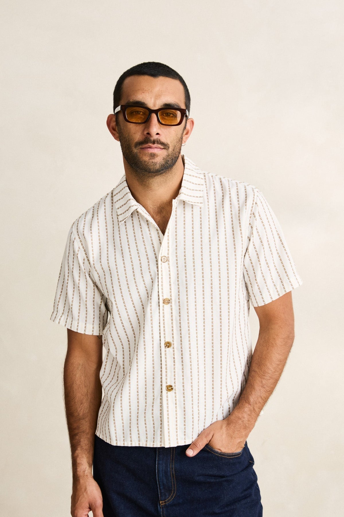 Rhythm Vacation Stripe Crop SS Shirt Multi