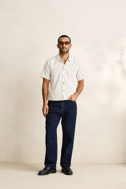 Rhythm Vacation Stripe Crop SS Shirt Multi