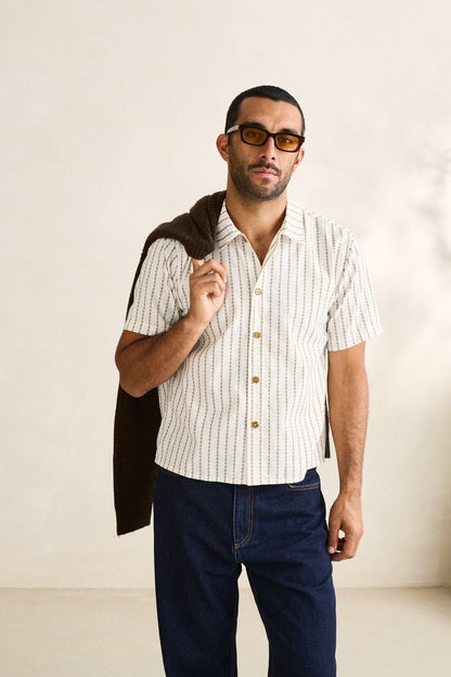 Rhythm Vacation Stripe Crop SS Shirt Multi